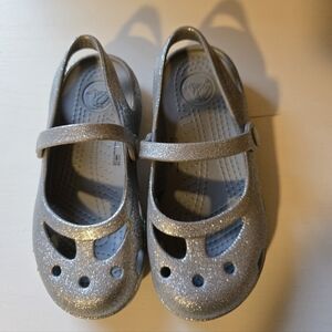 Crocs Girls' Shayna Hi-Glitter Mary Jane Flats Size 11 (Toddler Girl)